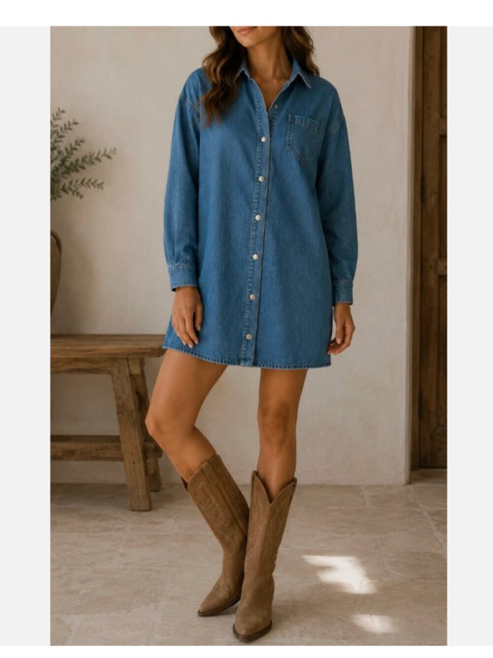 Mare Mare x Anthropologie Denim Shirt Dress Light Wash Size XS